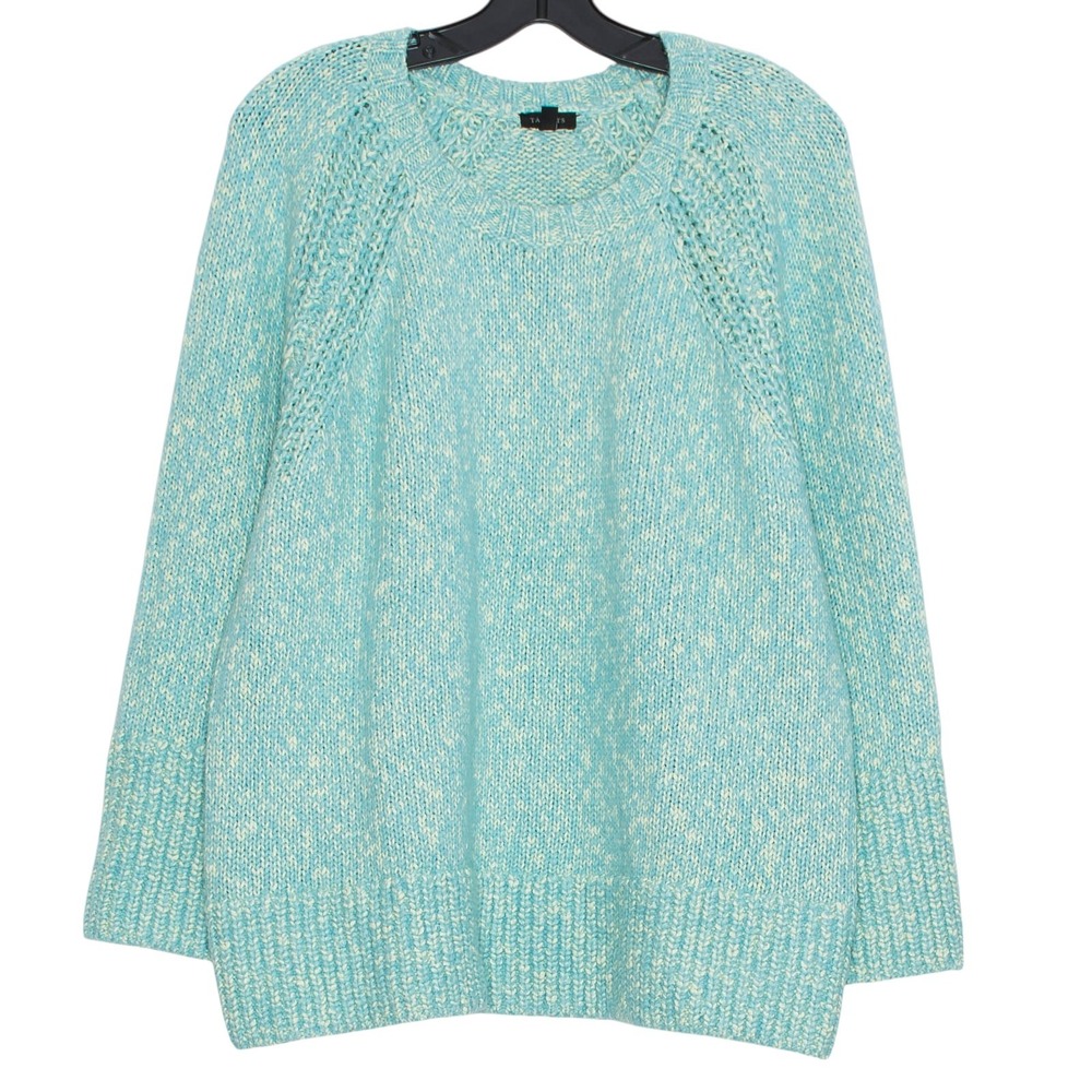Talbots Sweater Chunky Coastal Grandma Preppy Cottage Quiet Luxury Cozy Blue XL